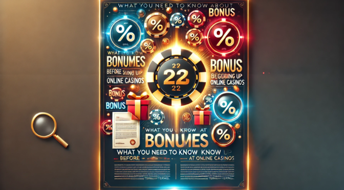 What You Need to Know About Bonuses Before Signing Up at Online Casinos